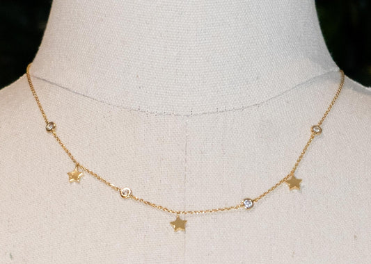 14 Karat Gold Dipped Star Choker