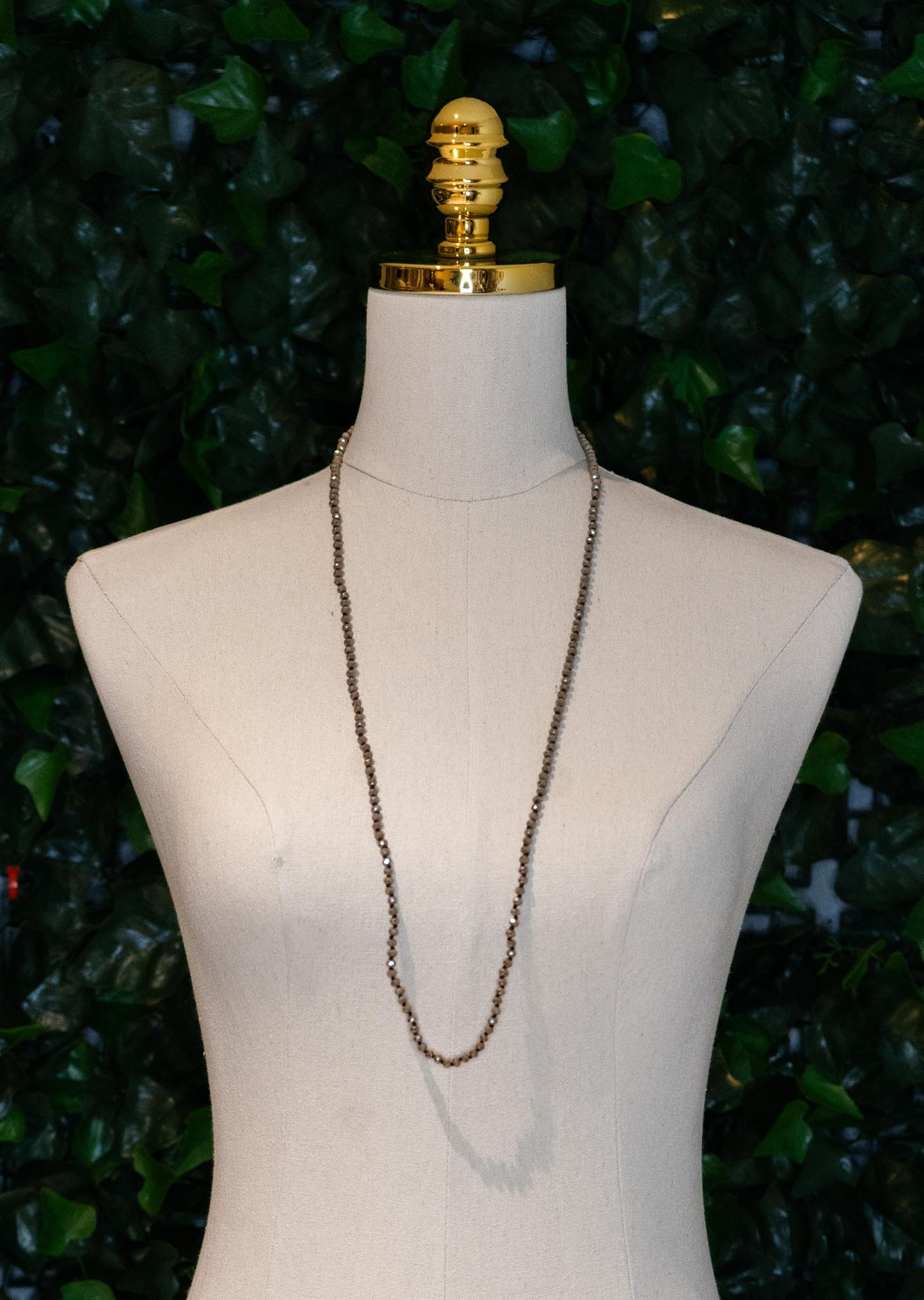 Taupe Beaded Necklace