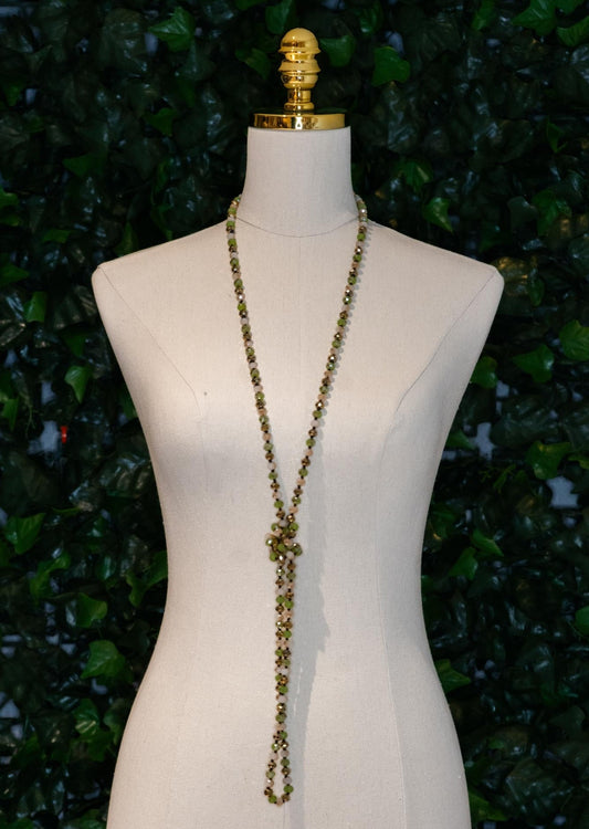 Beaded Knot Necklace Spring Green