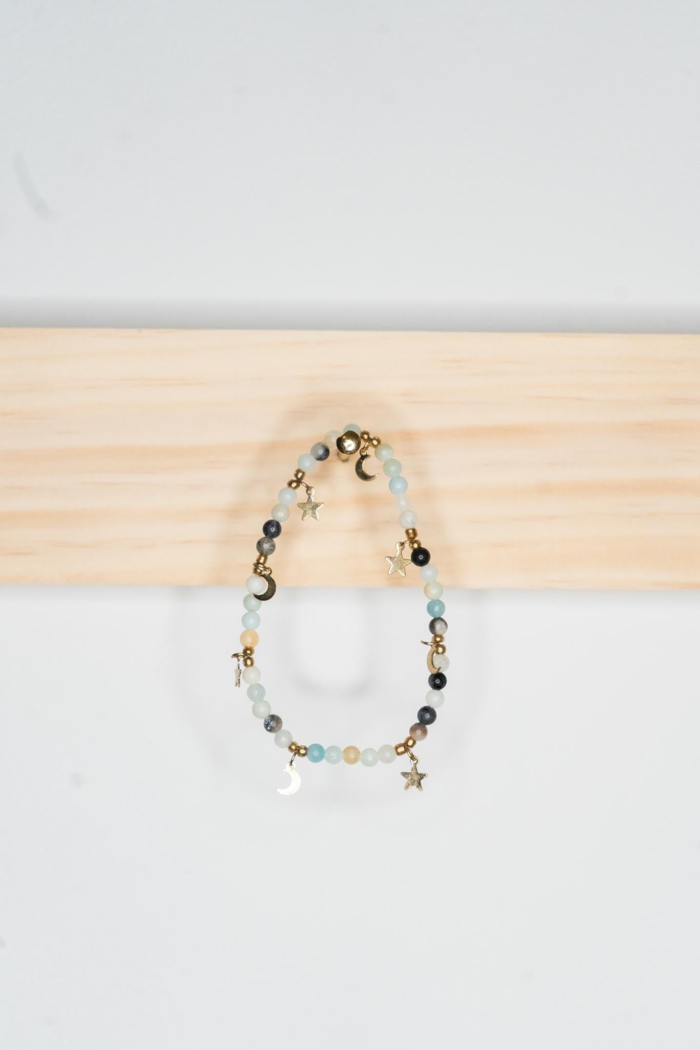 Star & Moon Bracelet Multi-Teal Stone