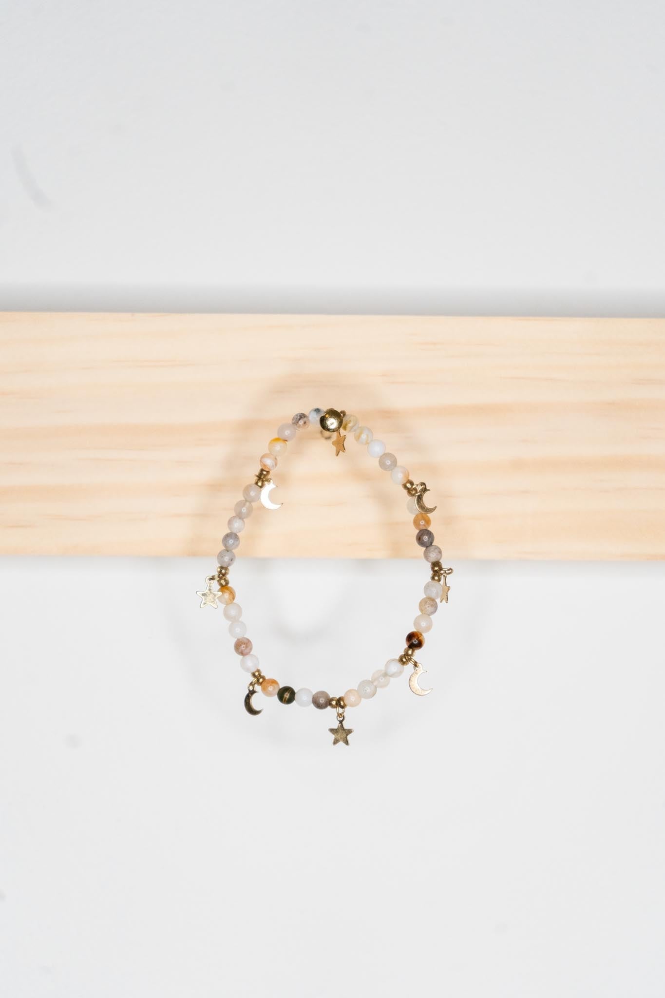 Star & Moon Bracelet Multi-Neutral Stone