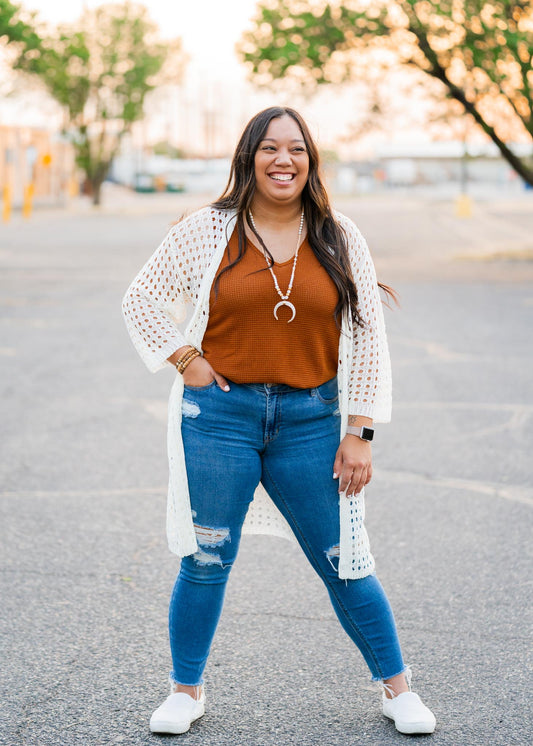 Knit Duster Cardigan Ivory