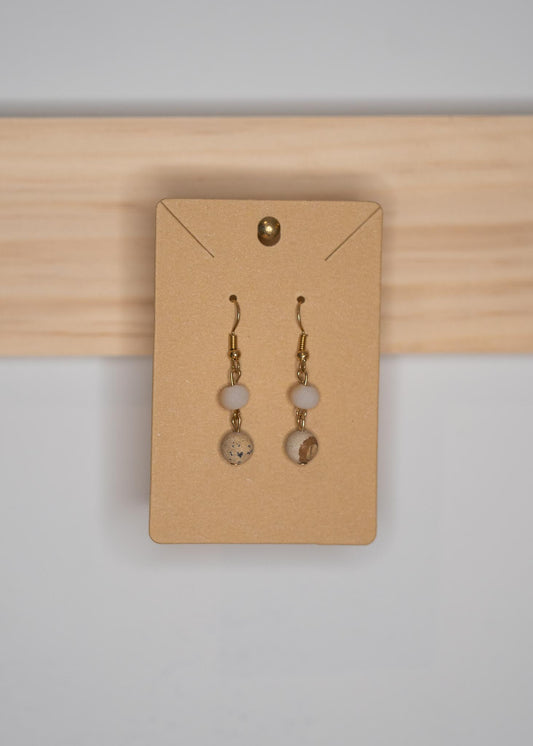 Authentic Stone & Crystal Bead Drop Earrings