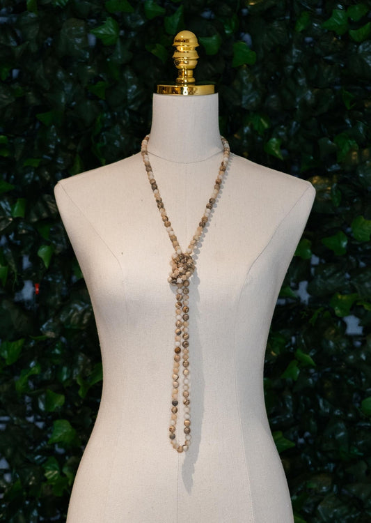 Authentic Stone & Crystal Beaded Knot Necklace