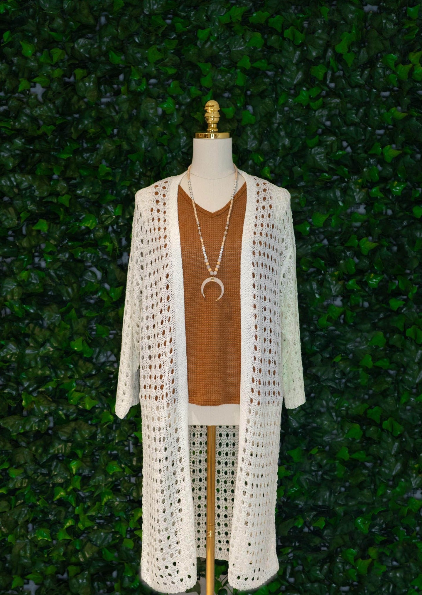 Knit Duster Cardigan Ivory