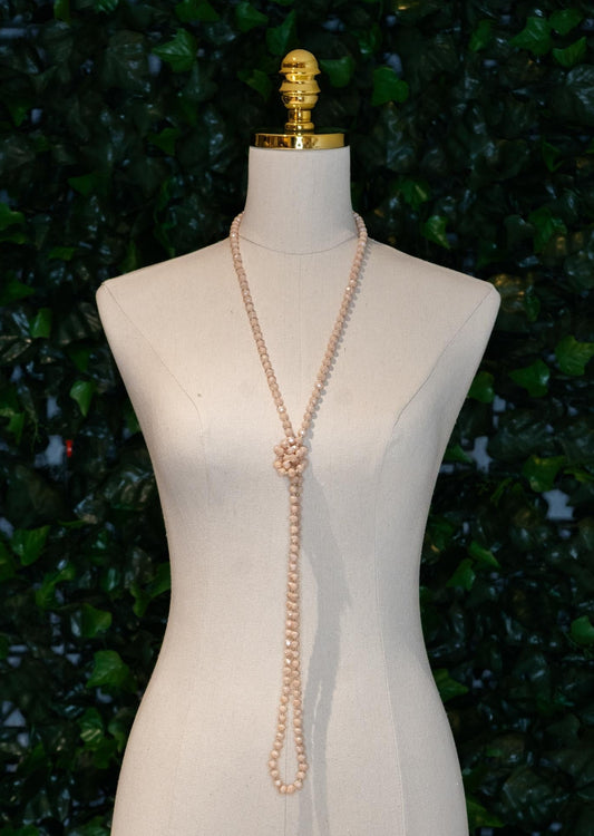 Beaded Knot Necklace Blush